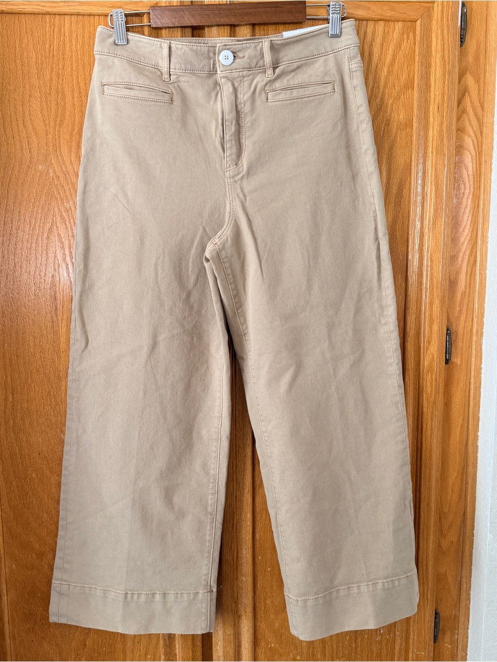 Loft wide leg cropped pants 28 tan